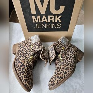 Mark Jenkins Leopard Boots sock lined with box